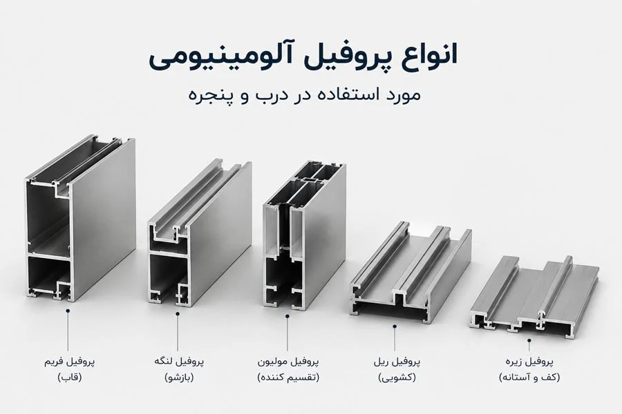انواع پروفیل آلومینیومی درب و پنجره را کامل بشناسید؛ ترمال بریک، لولایی، کشویی